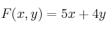 F(x,y)=5x+4y