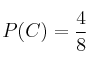 P(C) = \frac{4}{8}