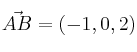 \vec{AB}=(-1,0,2)