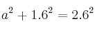 a^2+1.6^2=2.6^2