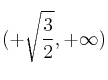 (+\sqrt{\frac{3}{2}} , +\infty)