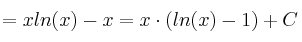 = x ln(x) -x = x \cdot (ln(x) -1) + C
