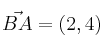 \vec{BA}=(2,4)