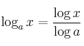 \log_{a} x = \frac{\log x}{\log  a}