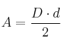 A=\frac{D \cdot d}{2}