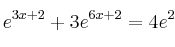 e^{3x+2} + 3e^{6x+2} = 4e^2