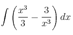 \int \left( \frac{x^3}{3}-\frac{3}{x^3} \right) dx