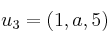 u_3=(1,a,5)