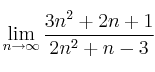 \lim\limits_{n \rightarrow \infty} \frac{3n^2+2n+1}{2n^2+n-3}