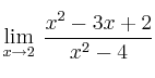 \lim\limits_{x \rightarrow 2} \: \frac{x^2-3x+2}{x^2-4}