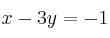 x-3y=-1