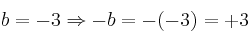 b = -3 \Rightarrow -b=-(-3) = +3