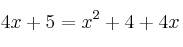 4x+5= x^2+4 + 4x
