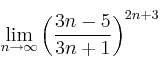 \lim\limits_{n \rightarrow \infty}\left( \frac{3n-5}{3n+1}\right)^{2n+3}