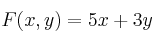 F(x,y)=5x+3y