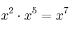 x^2 \cdot x^5 = x^7