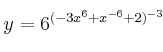 y = 6^{(-3x^6+x^{-6}+2)^{-3}}