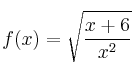 f(x)=\sqrt{\frac{x+6}{x^2}}