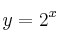 y = 2^x