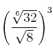 \left (\frac{\sqrt[6]{32}}{\sqrt{8}} \right )^3