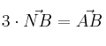 3 \cdot \vec{NB} = \vec{AB}
