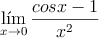 \lim _{ x\rightarrow 0 }{ \frac { cosx-1 }{ { x }^{ 2 } }  } 