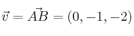 \vec{v} = \vec{AB} = (0, -1, -2)