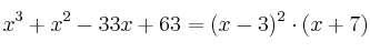 x^3+x^2-33x+63 = (x-3)^2 \cdot (x+7)
