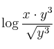 \log \frac{x \cdot y^3}{\sqrt{y^3}}