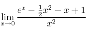 \lim_{x \rightarrow 0} \frac{e^x -\frac{1}{2}x^2-x+1}{x^2}