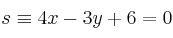 s \equiv 4x-3y+6=0