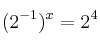 (2^{-1})^x = 2^4