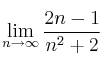\lim\limits_{n \rightarrow \infty} \frac{2n-1}{n^2+2}