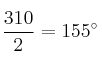 \frac{310}{2} = 155^\circ