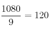 \frac{1080}{9}= 120