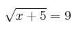 \sqrt{x+5} = 9