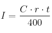 I = \frac{C \cdot r \cdot t}{400}