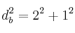 d_b^2=2^2+1^2