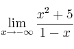 \lim\limits_{x \rightarrow -\infty} \frac{x^2+5}{1-x}