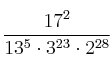  \frac{17^2}{13^{5} \cdot 3^{23} \cdot 2^{28}