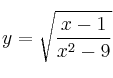 y = \sqrt{\frac{x-1}{x^2-9}}