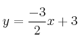 y = \frac{-3}{2}x + 3