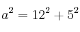 a^2=12^2+5^2