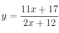 y=\frac{11x+17}{2x+12}