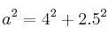 a^2=4^2+2.5^2