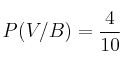 P(V/B) = \frac{4}{10}