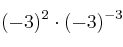 (-3)^2 \cdot (-3)^{-3}