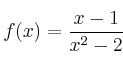 f(x) = \frac{x-1}{x^2-2}