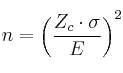 n=\left( \frac{Z_c \cdot \sigma}{E} \right)^2