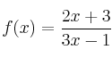 f(x)=\frac{2x+3}{3x-1}